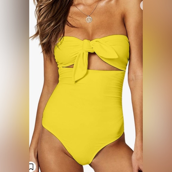 ☀️ Yellow high-waisted monokini - Picture 2 of 4